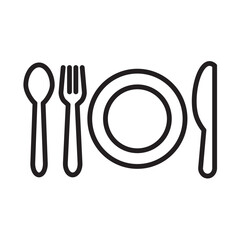 Spoon and Fork Icon Vector Illustration Design