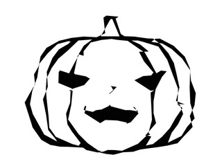 ガタついた線画のジャックオランタンのイラスト素材