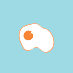 vector graphic illustration of fried egg