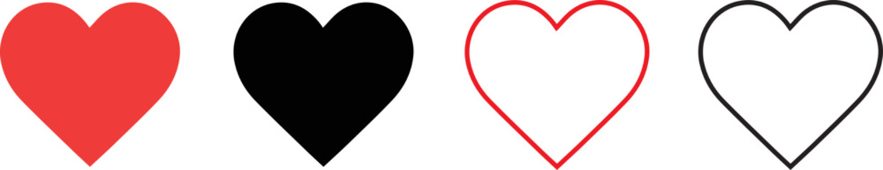 Fototapeta premium Heart vector, Love symbol icon set, love symbol illustration. Sign of love