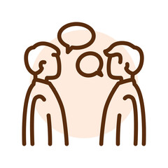 Communication with people line icon. Routine.