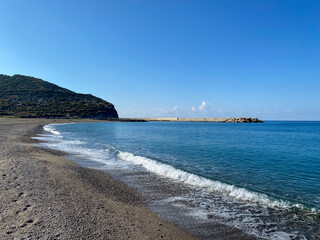 Deserted pebble beach in Gazipasa