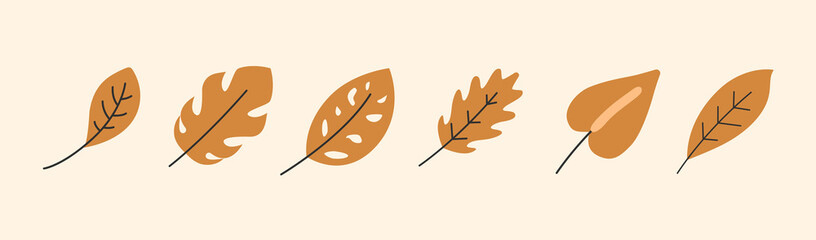 Vector set of leaf. EPS 10.