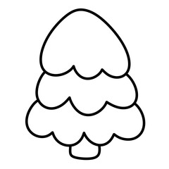 Christmas tree line Icon.