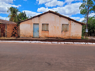 simple and colorful house in small country town