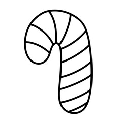 Christmas candy cane line Icon.