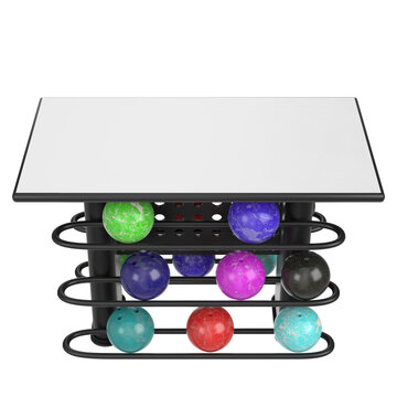 3d rendering illustration of a bowling table rack