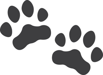 Cat footprint black marks. Black paw pair