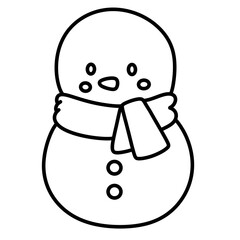 Snow man line Icon.