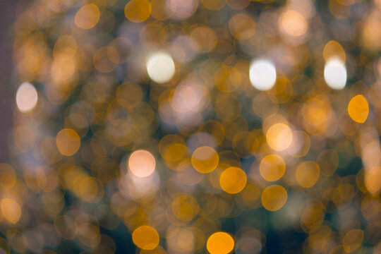 blurry abstract background golden holiday lights
