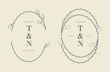 Wedding monograms. Set of vintage vector templates.