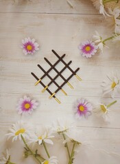 flowers on a wooden table