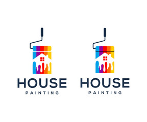 Painting logo design with rainbow color.