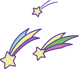 Shooting stars. Magic wish icon. Fantasy sign