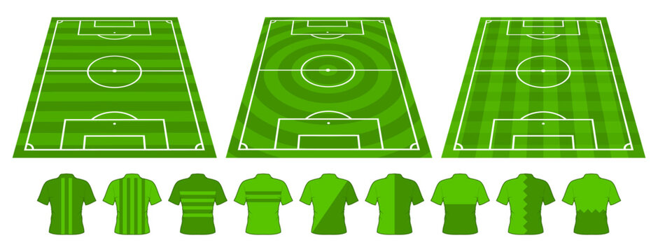 Football graphic for soccer starting lineup squad, Football starting XI, Soccer line up, football field with 3 grass texture and tshirt jersey vector