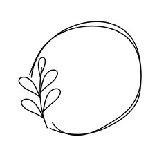 doodle foliage line frame