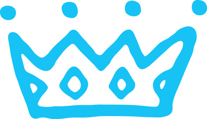 Crown doodle drawing. Hand drawn royal symbol