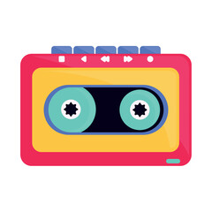 Naklejka premium retro cassette recorder