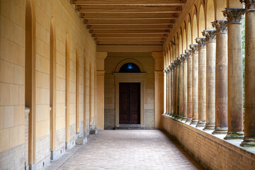 corridor of the old church