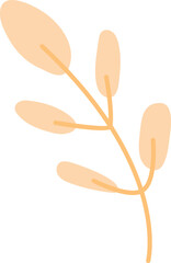 Natural branch decorative element. Botany herb symbol