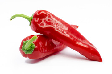 Red hot capia peppers. Red hot peppers isolated on white background.
