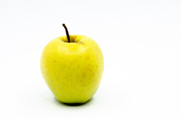 Yellow apple. Yellow apple isolated on white background.
