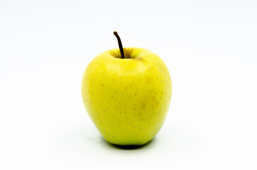 Yellow apple. Yellow apple isolated on white background.
