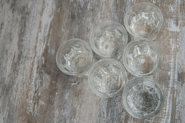 transparent glasses for alcohol mini bar in the form of a soccer ball