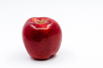 Red colored apple. Red color apple isolated on white background. front view.
