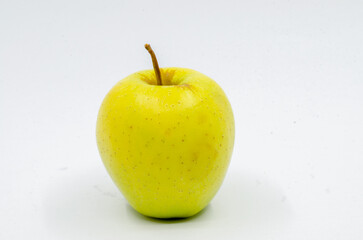 Yellow apple. Yellow apple isolated on white background.
