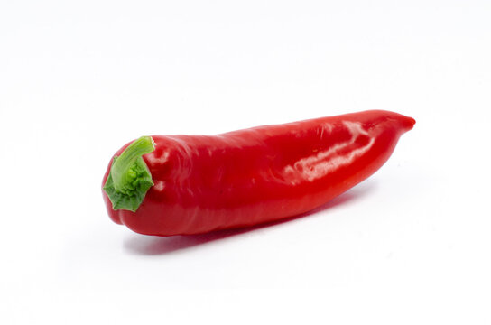 Red hot capia pepper. Red hot pepper isolated on white background.
