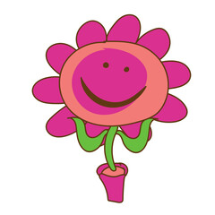 smile flower plant cartoon