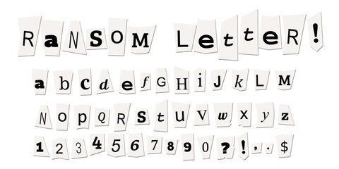 Ransom letter newspaper text