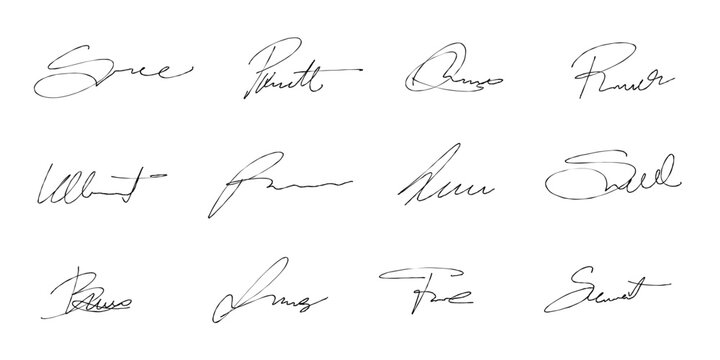 Autographs set vector collection