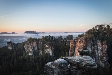 Fototapeta premium Bastei at the sunset 