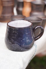 Ceramics, a ceramic product made with their own hands, made on a potter's wheel, jug, mug, clay, ornament.