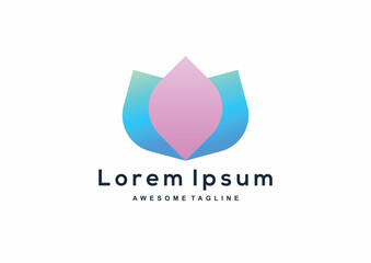 colorful lotus logo design inspiration vector