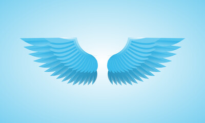 Color editable bird wings vector element design
