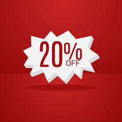 20% DISCOUNT Banner Discount Sale. Offer price tag discount. Special offers .
