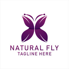 Nature Butterfly logo with Leaf design for SPA industry.