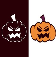 halloween pumpkin icon and illustration