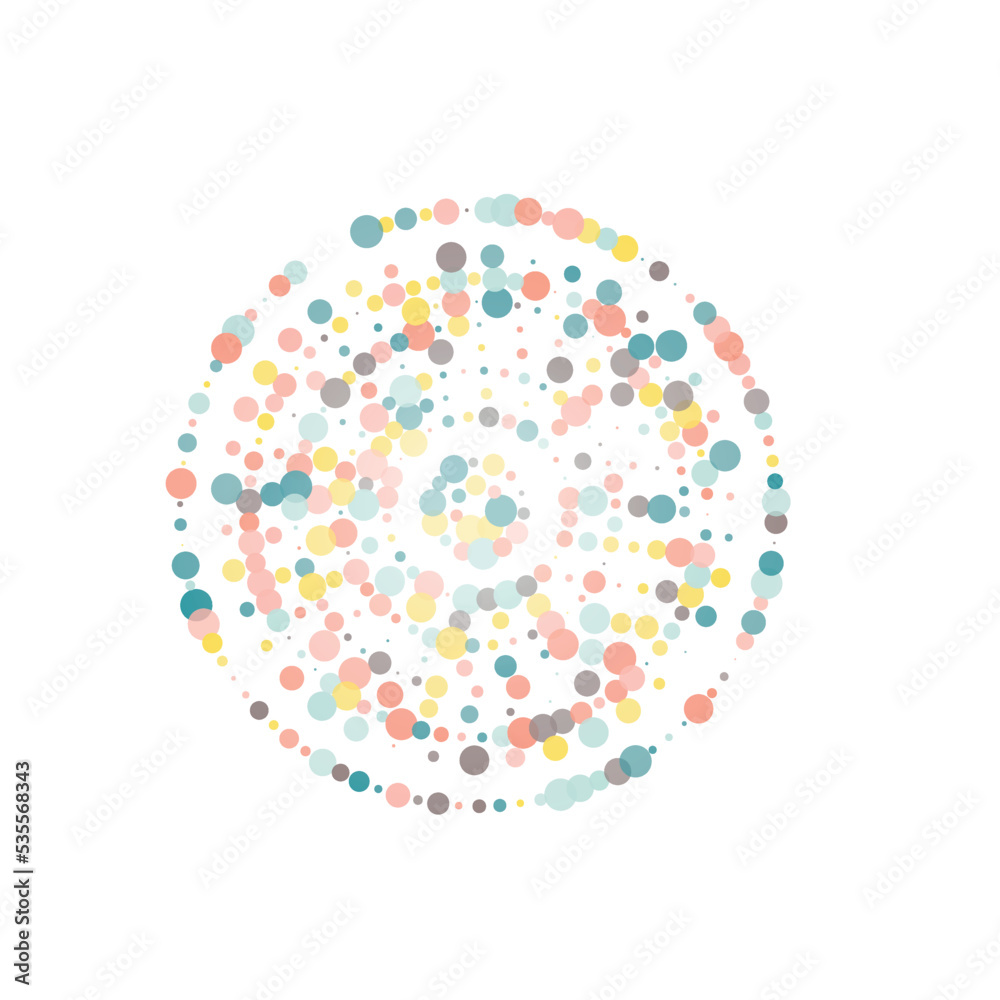 Fototapete Abstract dotted circle. Vector background. Halftone effect modern design. Simple trand color