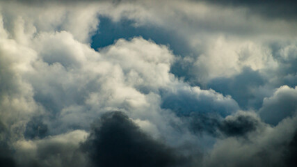 Cluster of dark blue and grey storm clouds 