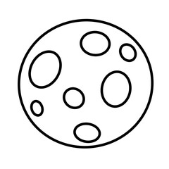 Full moon cartoon line icon.