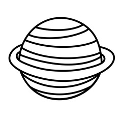 Saturn planet line Icon.