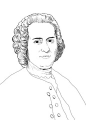 Illustration of French revolutionary and intellectual Jean-Jacques Rousseau