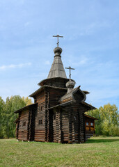 Spaso-Zashiverskaya Church built of wood without a single nail in 1600 in Siberia, Russia