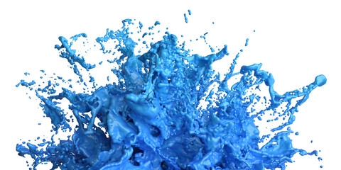 Blue paint splash, 3d render