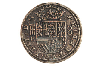 ancient medieval coin isolated