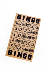 vintage bingo card isolated